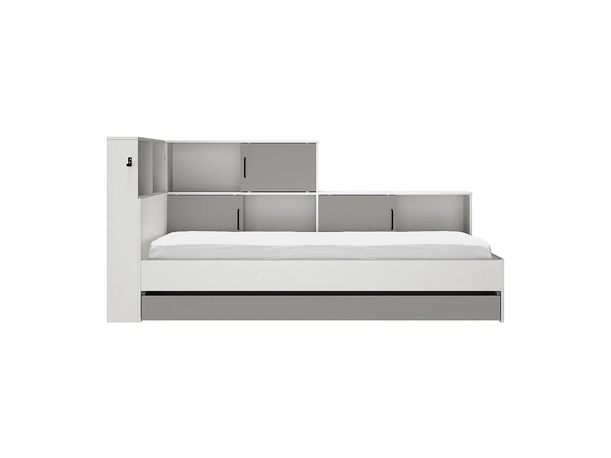 Letto con cassetti e mensole 90x200 cm - Erwan
