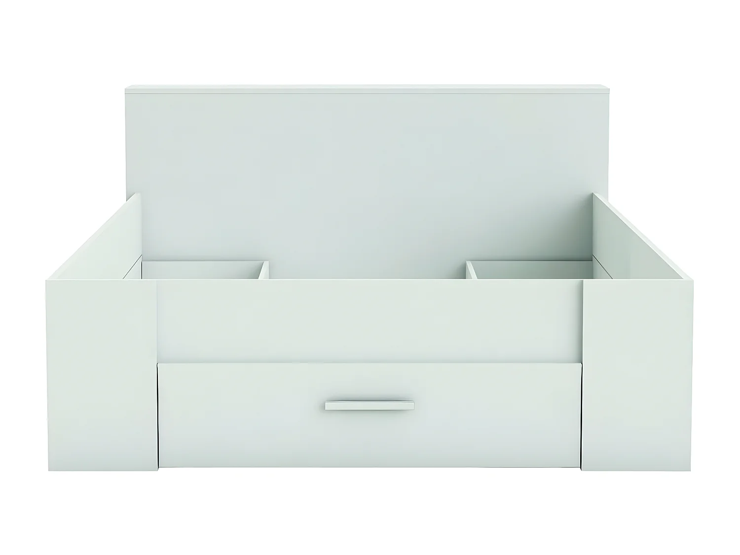 Weißes Doppelbett mit 3 Schubladen und Nischen 140x190 cm - Pocket