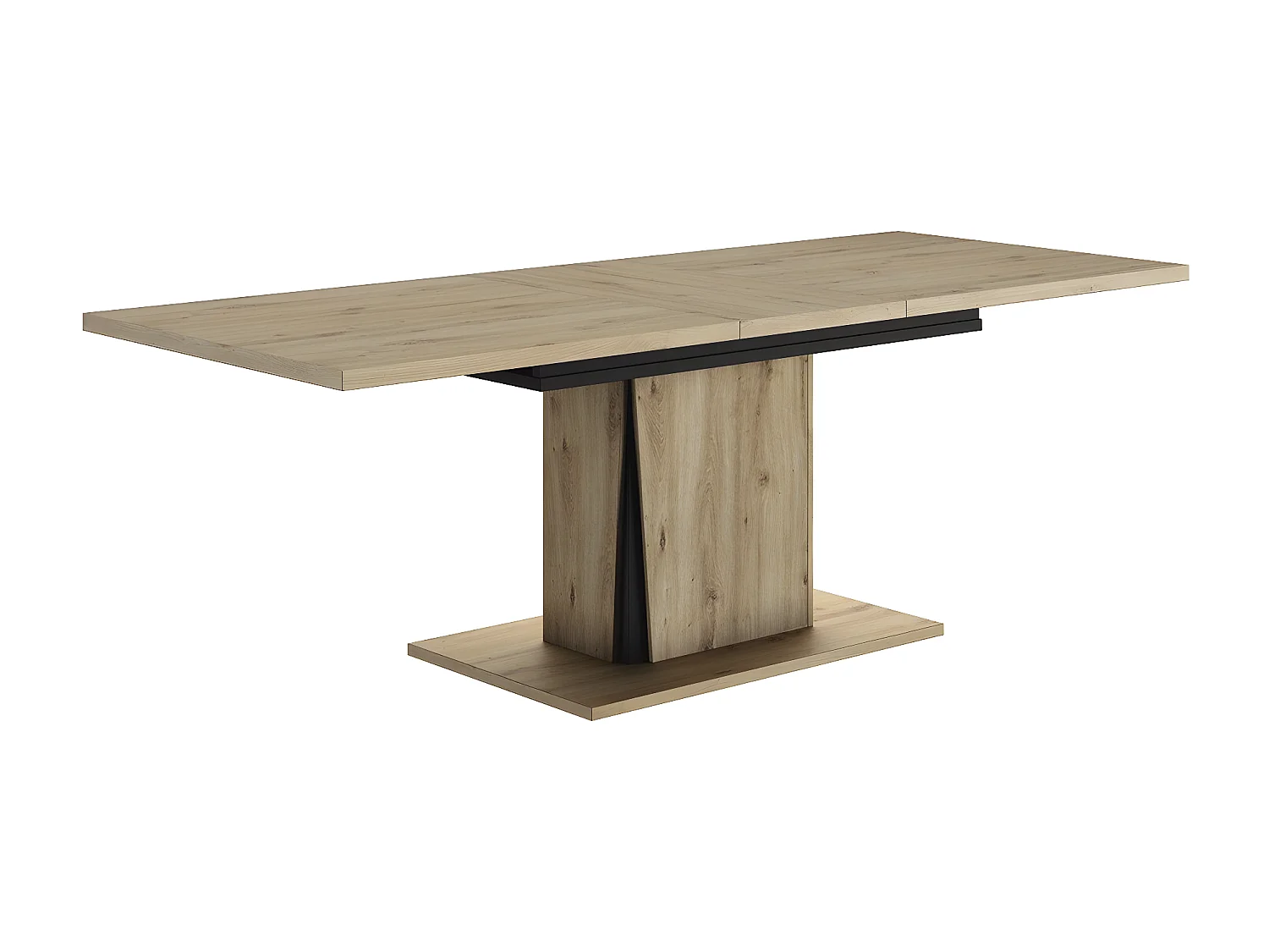 Table rectangulaire extensible effet bois chêne  180225cm
