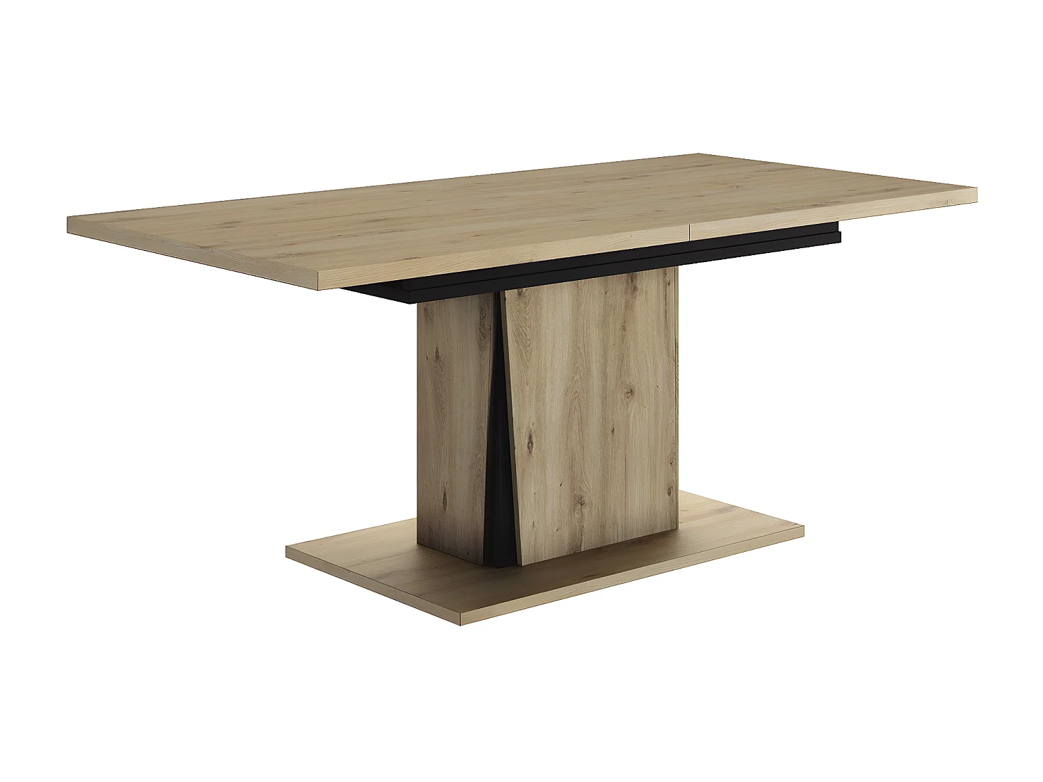 Table rectangulaire extensible effet bois chêne  180225cm