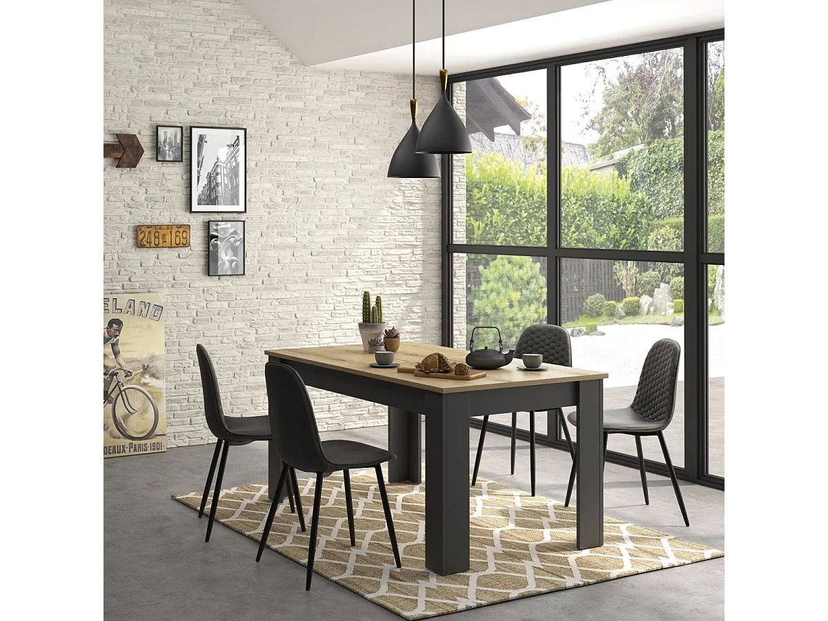 Table à manger rectangulaire extensible Manchester - Fabrication Française