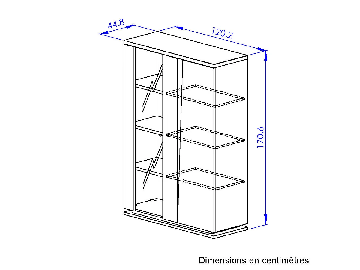 Vaisselier 2 portes effet bois chêne beige