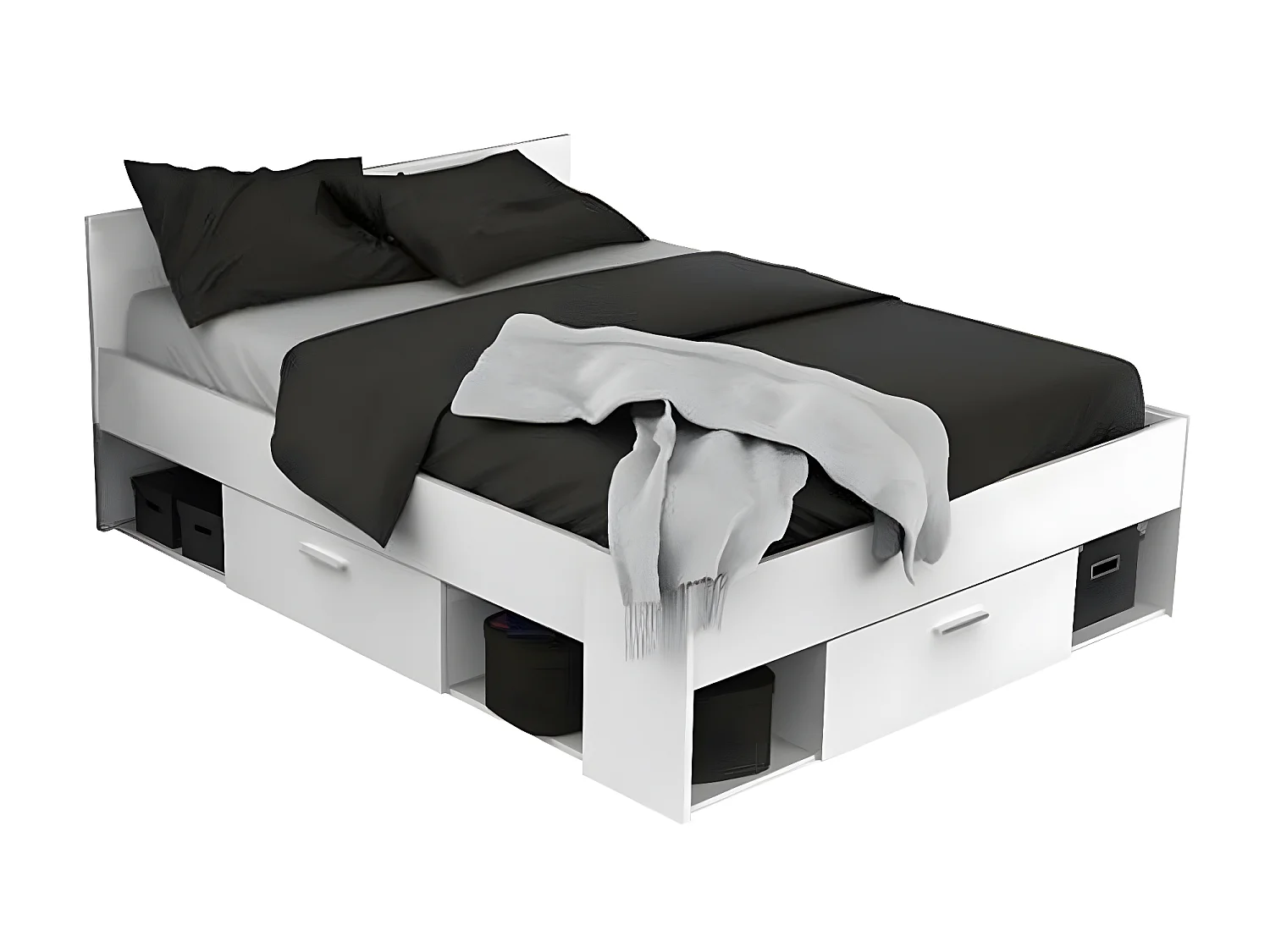Uitschuifbaar bed Wit 3 laden 140x190/200cm - Chicago
