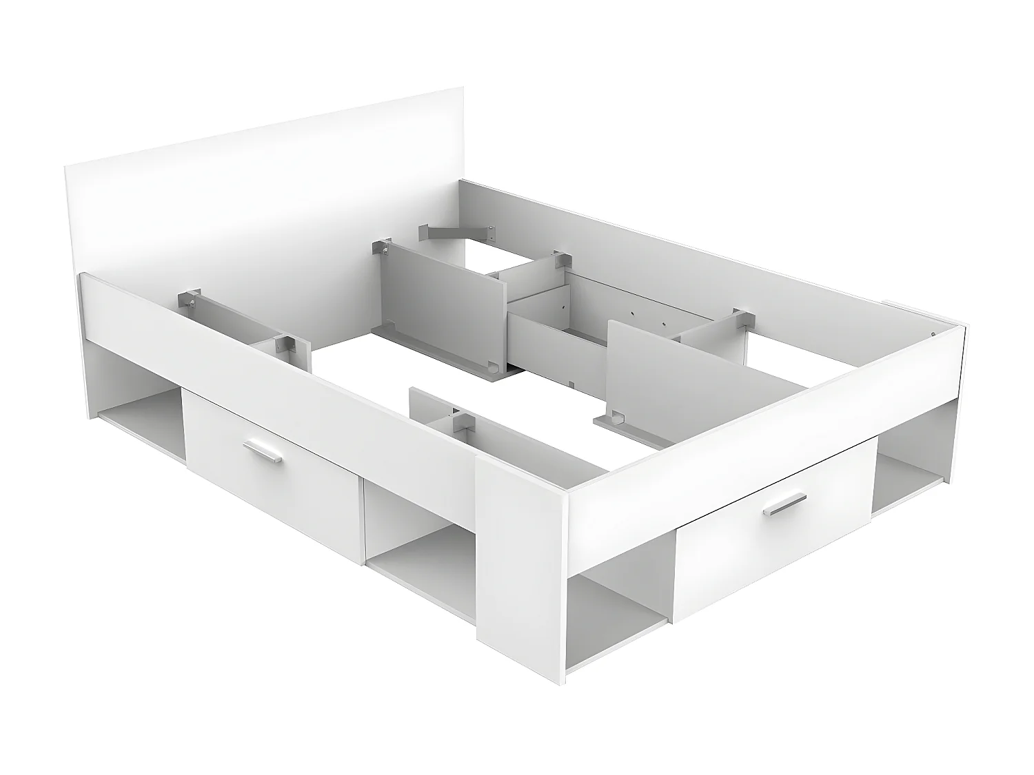 Uitschuifbaar bed Wit 3 laden 140x190/200cm - Chicago
