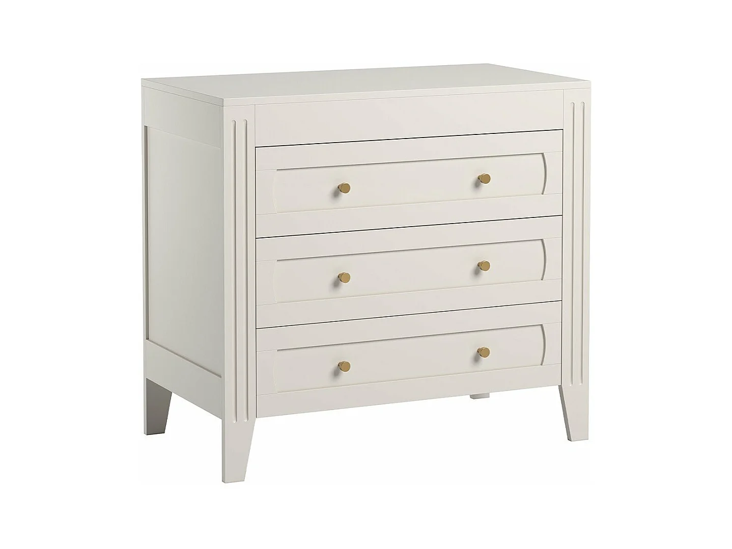 Commode 3 Tiroirs avec Moulures L100 x H92cm - Milenne