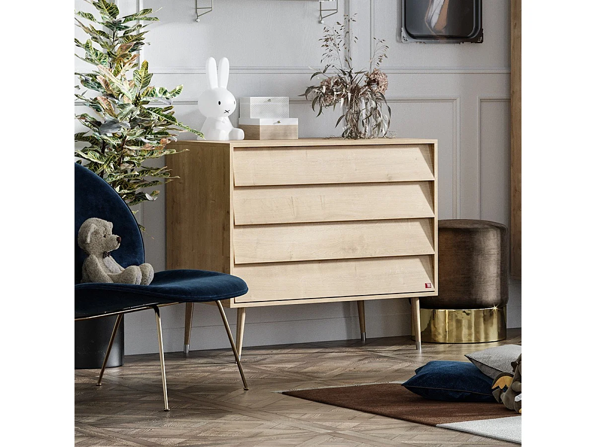 Kommode mit 4 Schubladen L100 x H90cm - Bosque