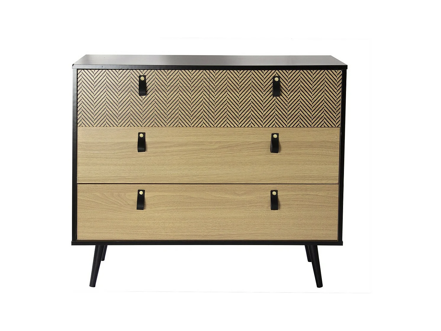 Commode 3 tiroirs motif chevron Chelsea