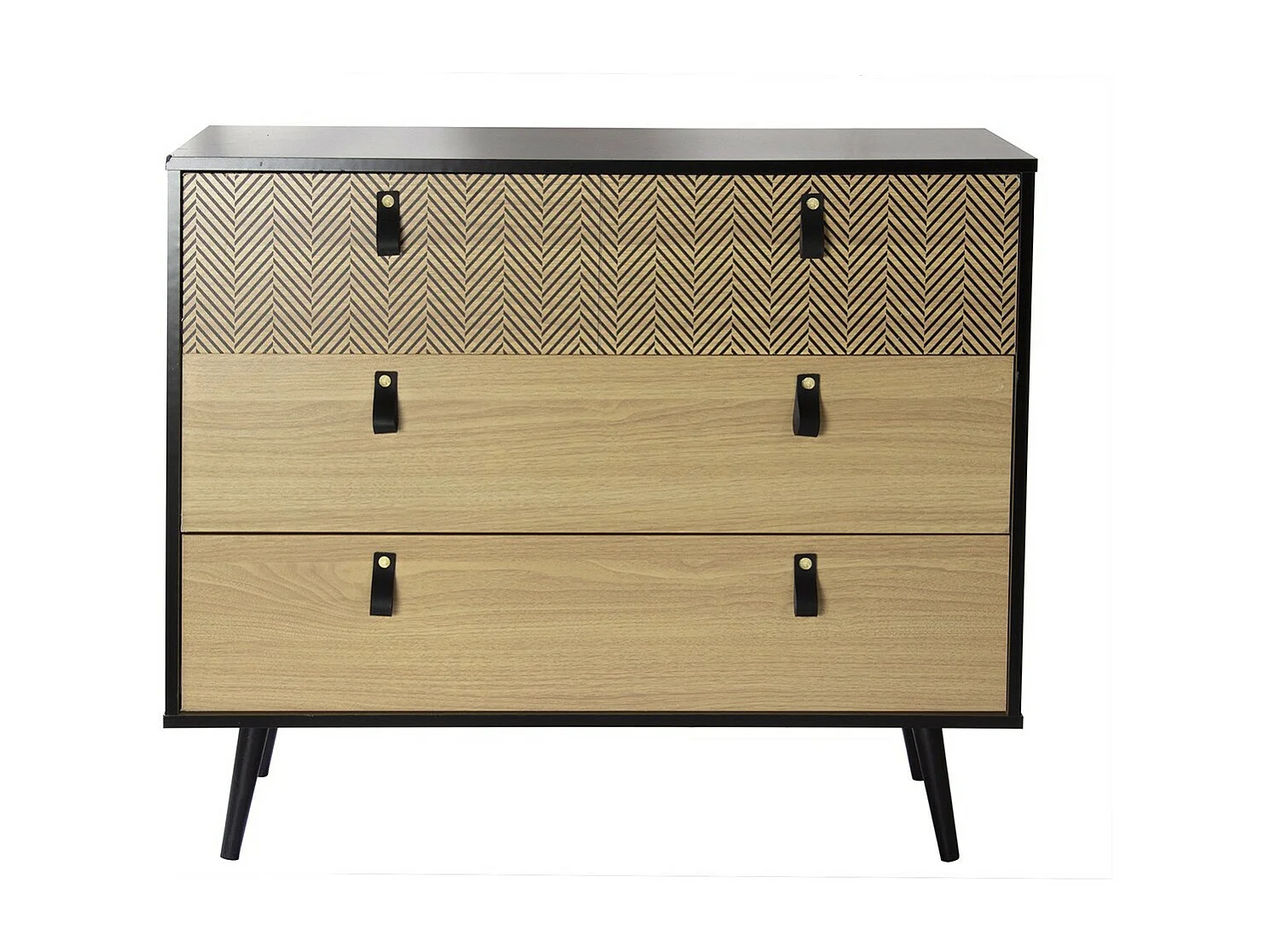 Commode 3 tiroirs motif chevron Chelsea