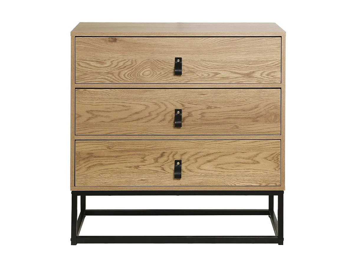 Komoda 3-szufladowa Oak Decor z metalowymi nogami - JILL