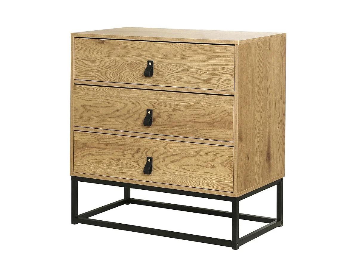 Komoda 3-szufladowa Oak Decor z metalowymi nogami - JILL
