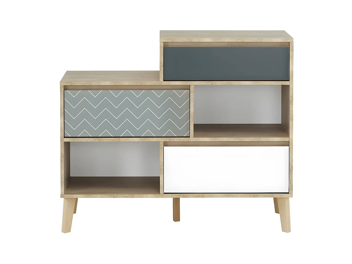 Commode 3 tiroirs 2 niches Larvik - Fabrication Française