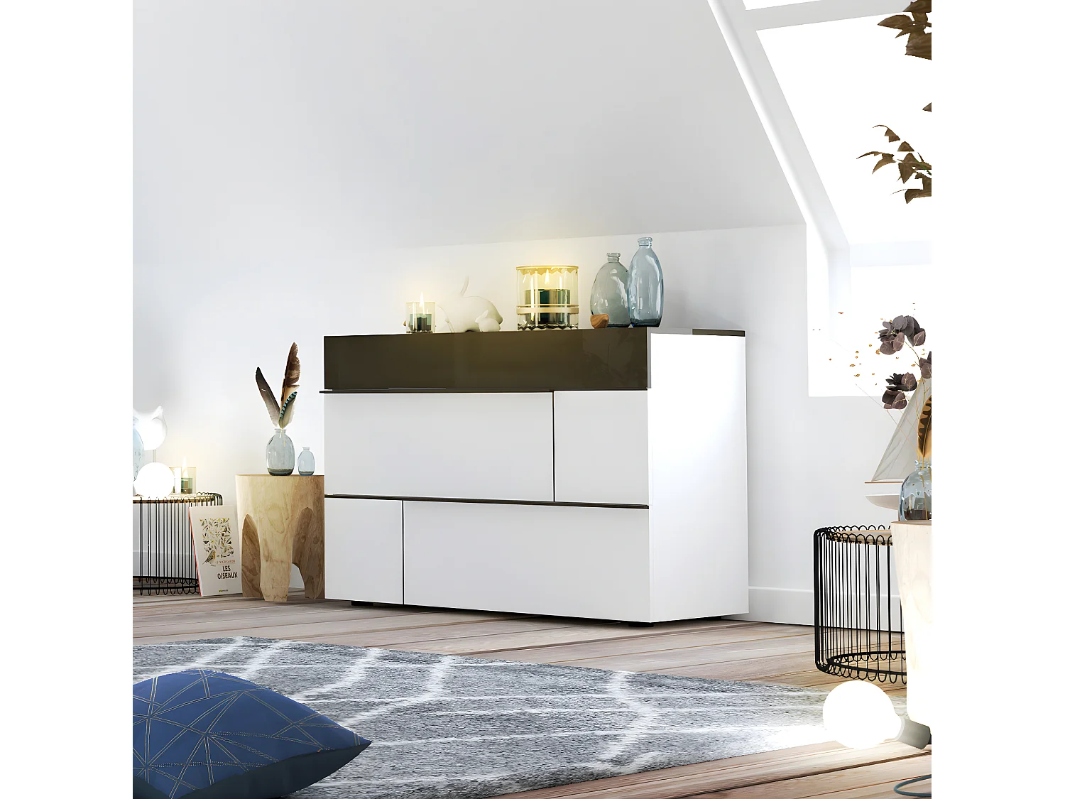 Commode Moderne 3 tiroirs L120 cm - Prado