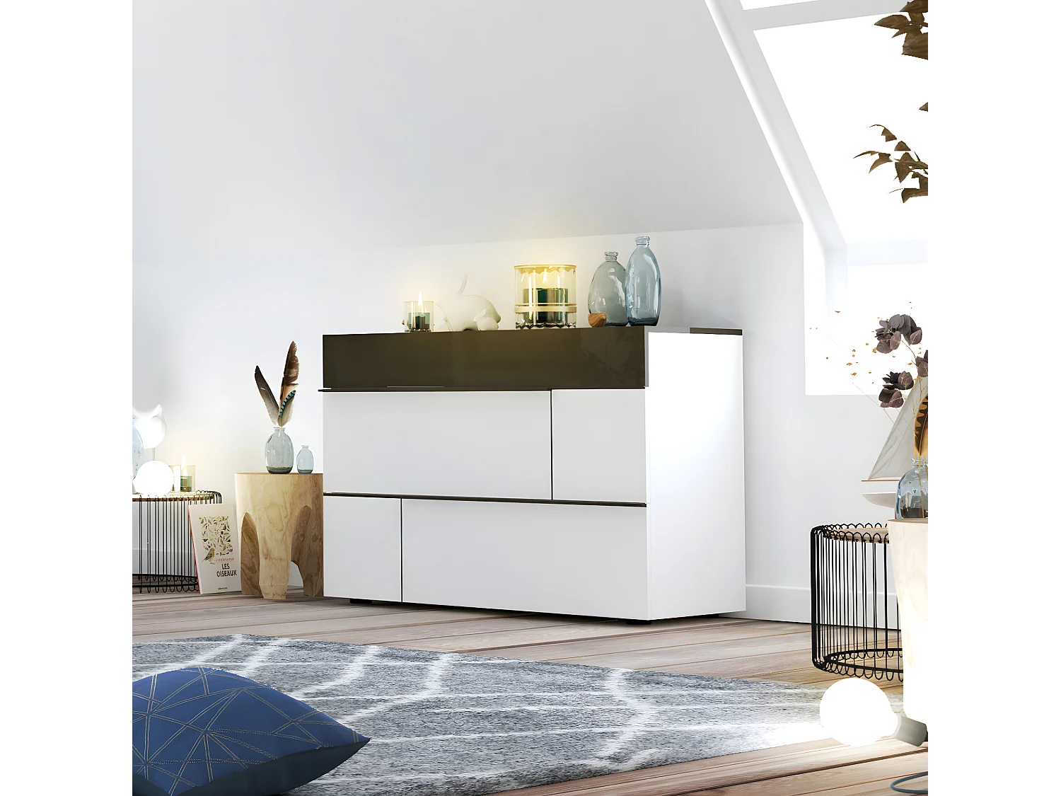 Commode Moderne 3 tiroirs L120 cm - Prado