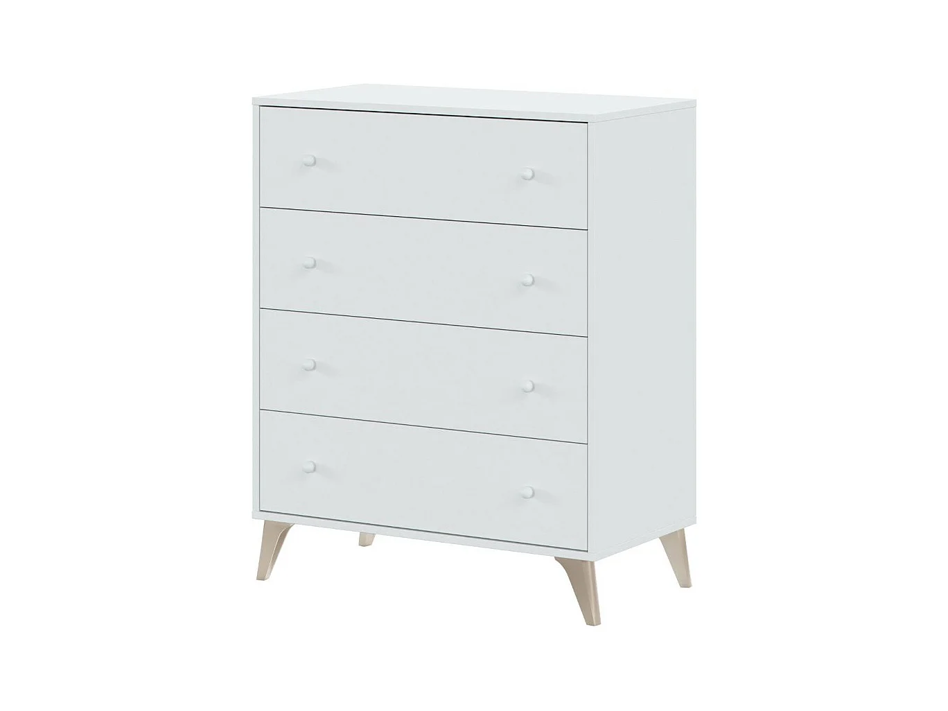 Cómoda 4 cajones aglomerado blanco 95x77.5x40cm