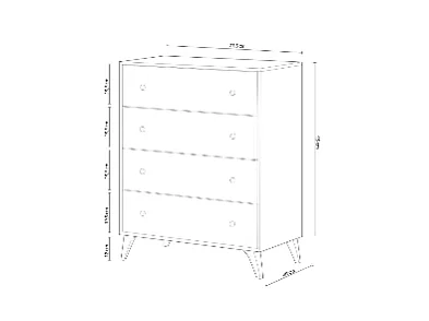 Commode 4 tiroirs Sweet - L95 cm