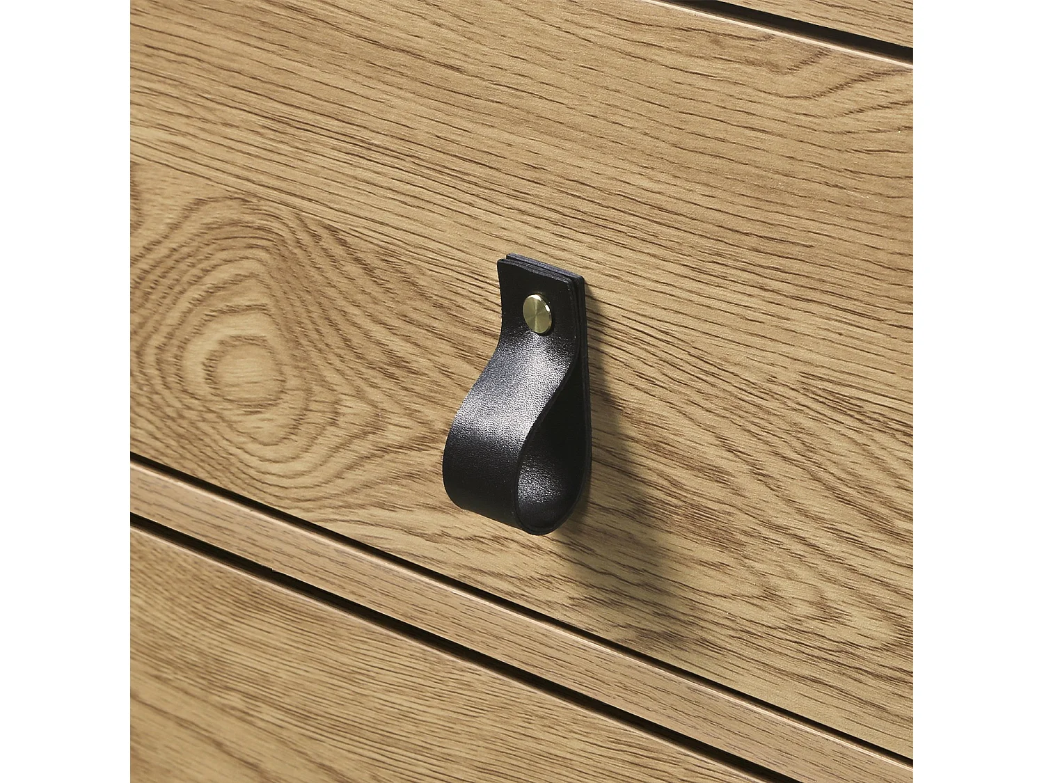 Ladekast met 2 deuren en 2 laden - Eiken decor met zwart metalen structuur