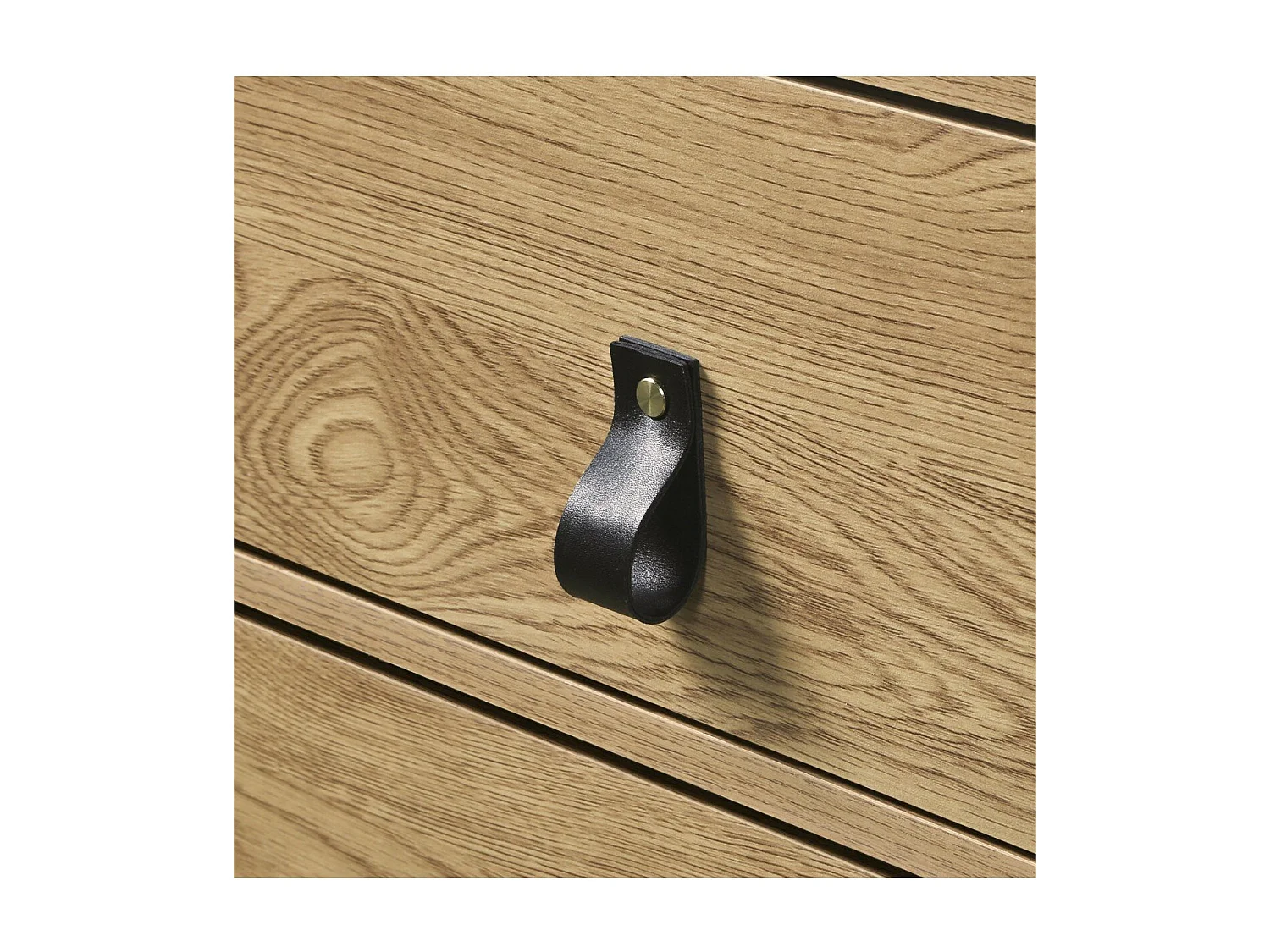 Ladekast met 2 deuren en 2 laden - Eiken decor met zwart metalen structuur