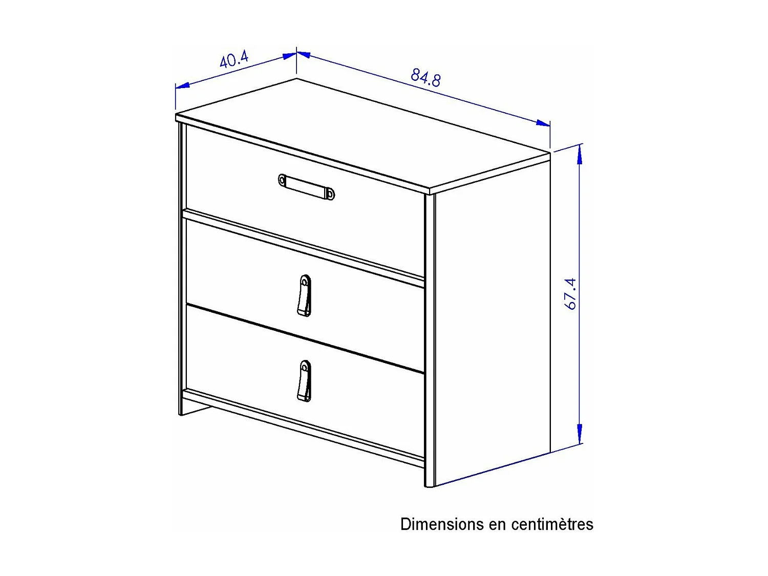 Commode 3 tiroirs style industriel Arthus - Fabrication Française