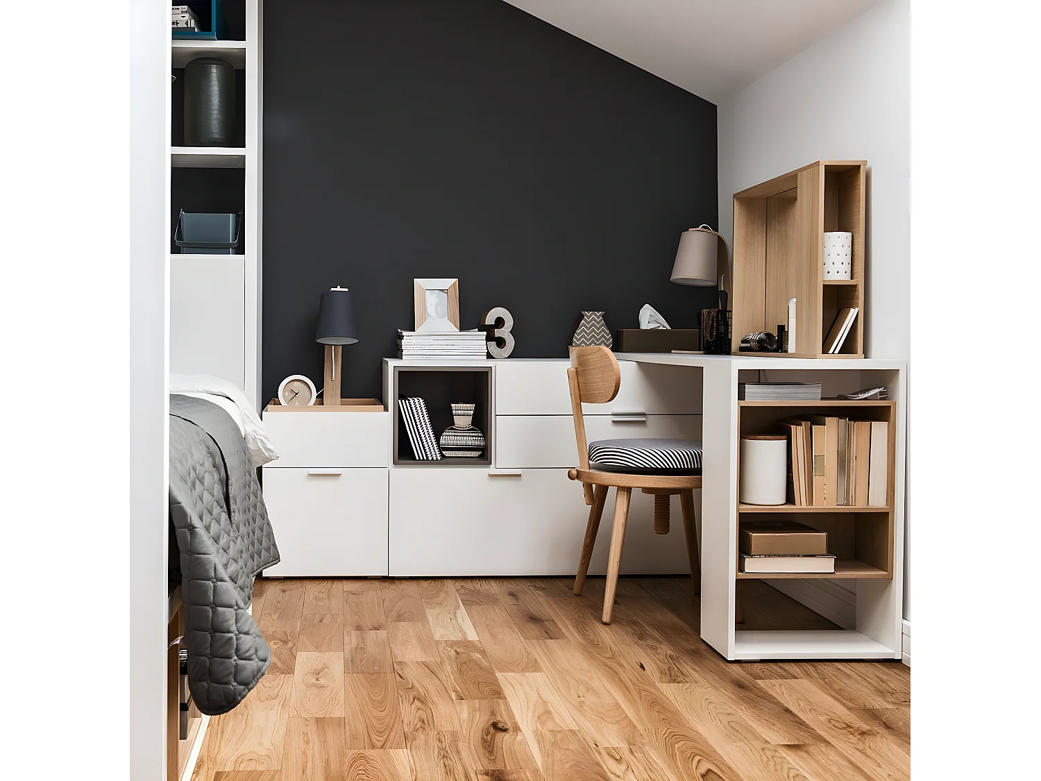 Design commode 3 laden en 1 deur L120 cm - 4YOU