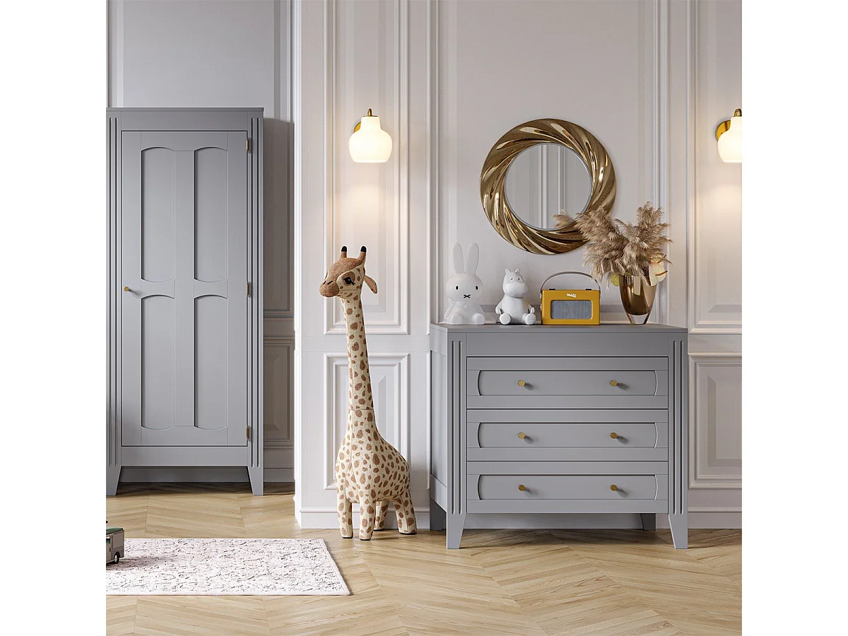 Kommode mit 3 Schubladen und Zierleisten L100 x H92cm - Milenne