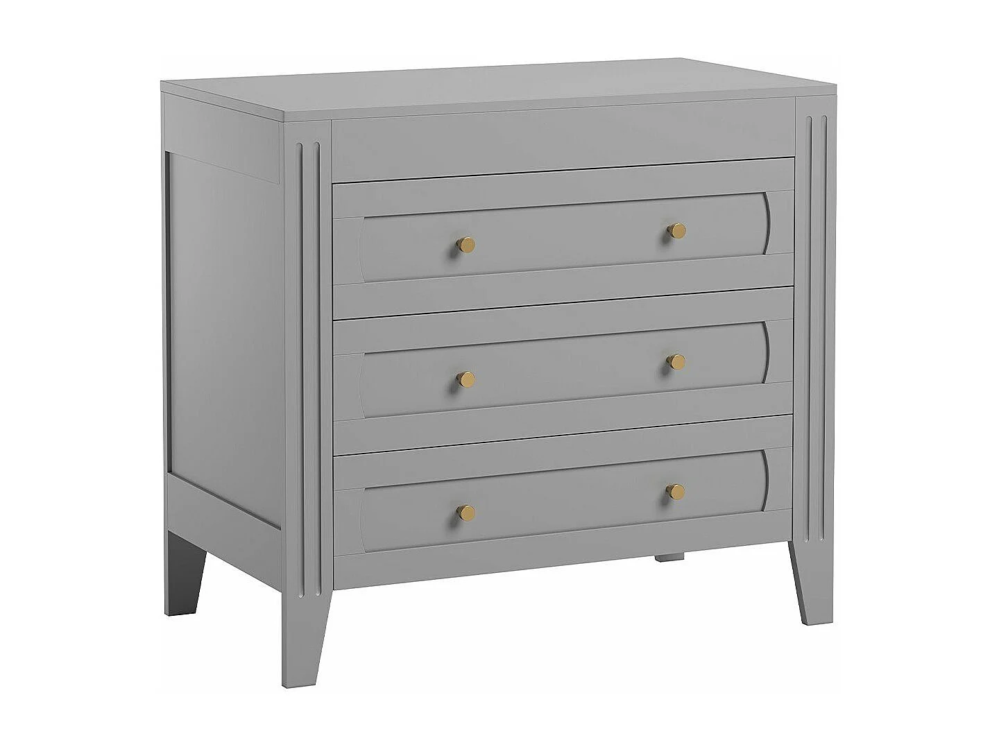 Ladenkast met 3 laden en sierlijsten L100 x H92cm - Milenne