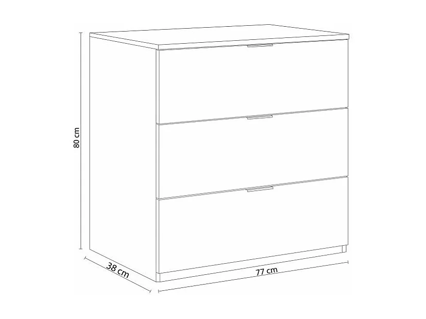 Commode 3 tiroirs L77 cm