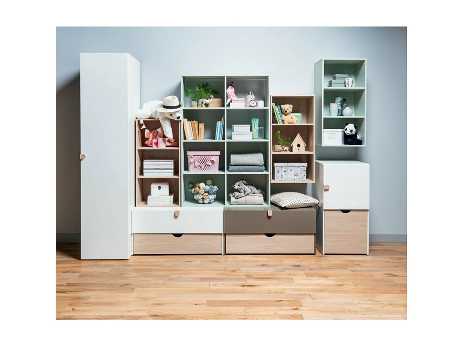 Commode sur roulettes avec cube amovible - STIGE