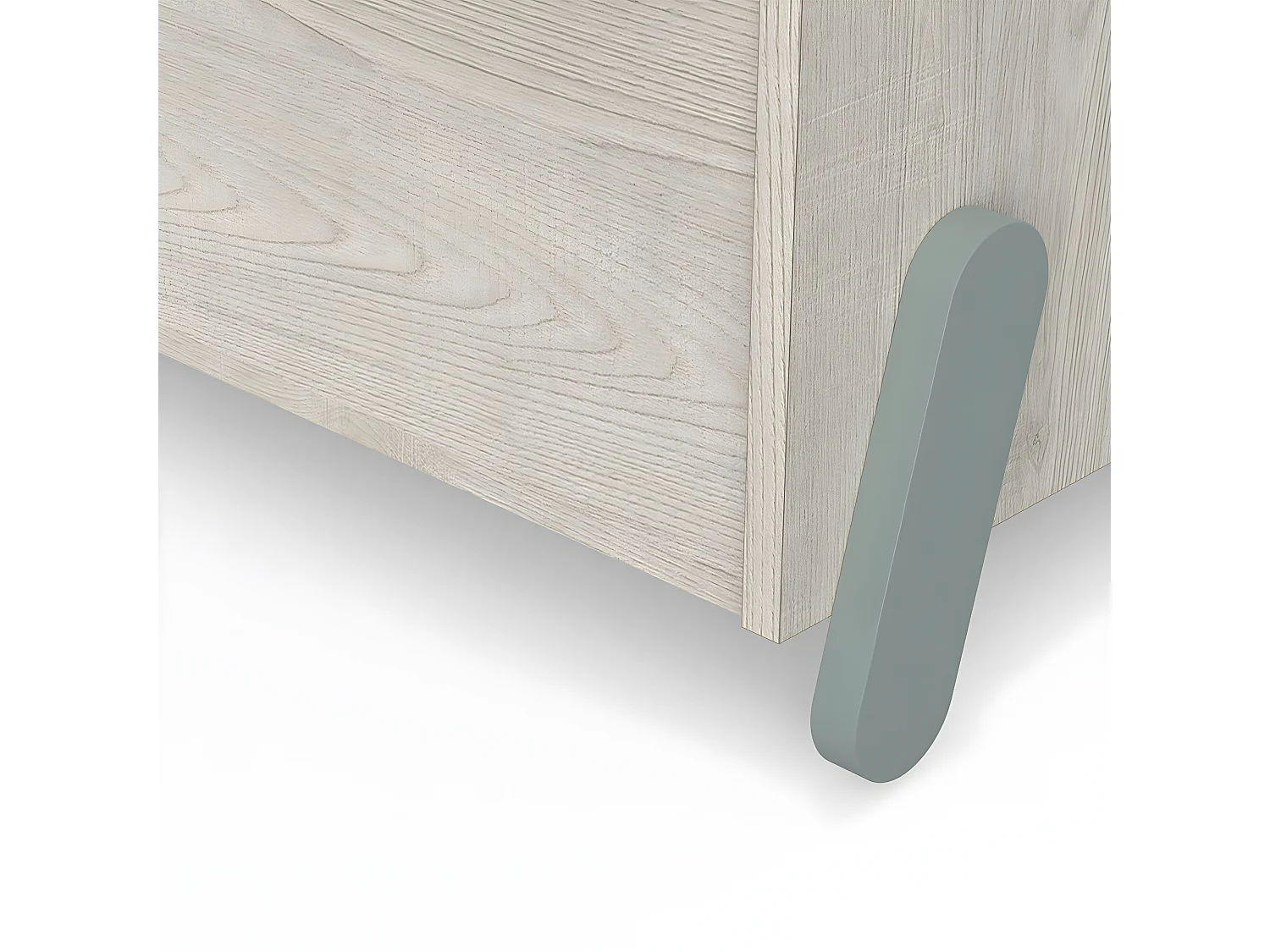 Skandinavische Kommode mit 2 Schubladen 1 Nische, Holz und Grün - L73cm - Ilian