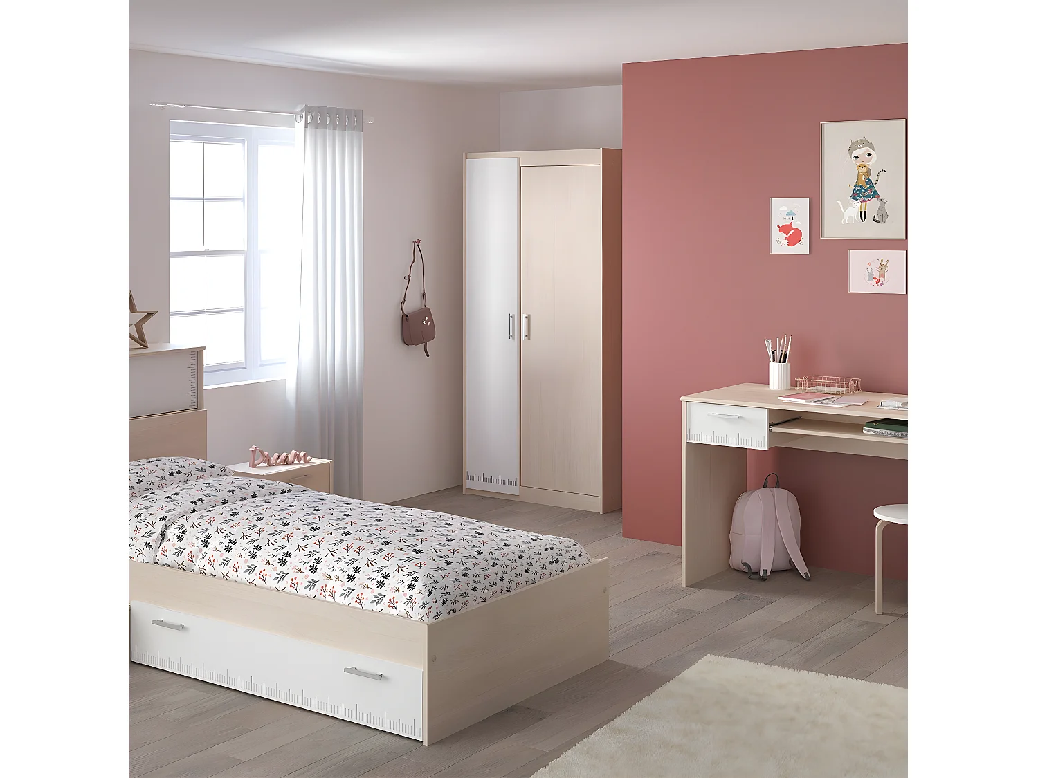 Armoire Enfant 2 Portes avec Penderies L85,2 cm - Charly