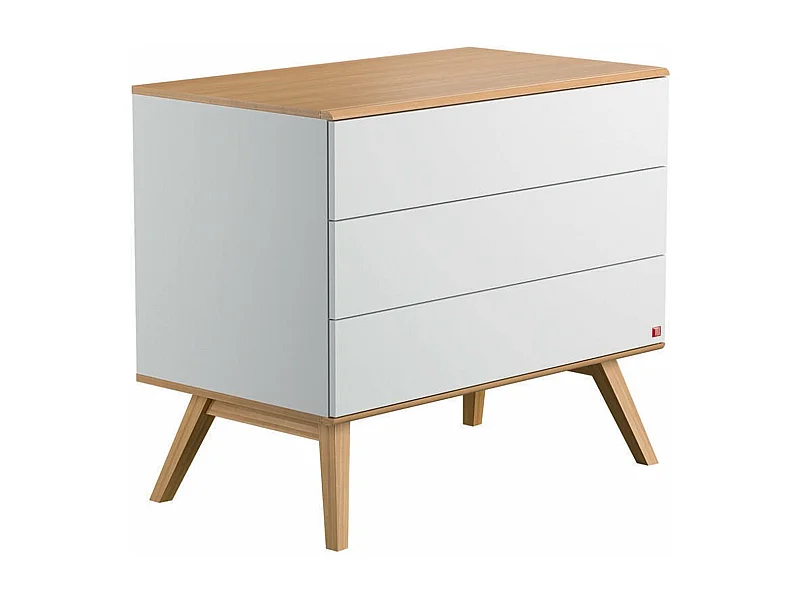 Comò 3 cassetti con base in quercia L100 cm - Naturale