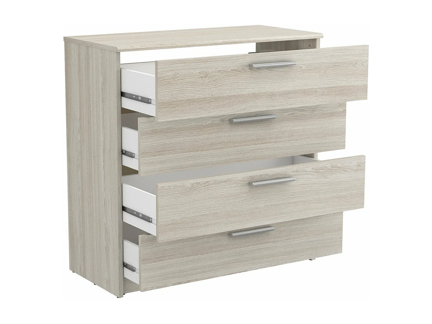 Ladenkast 4 laden L79,6 cm, lichte houten afwerking - Pricy