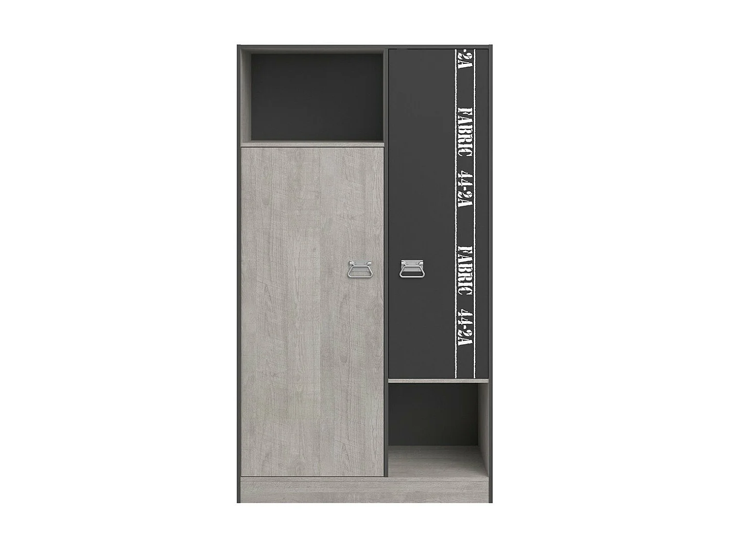 Armadio 2 ante con guardaroba stile Loft L101.4 cm - Tessuto