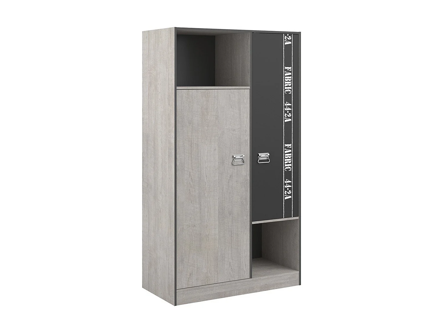 Armadio 2 ante con guardaroba stile Loft L101.4 cm - Tessuto