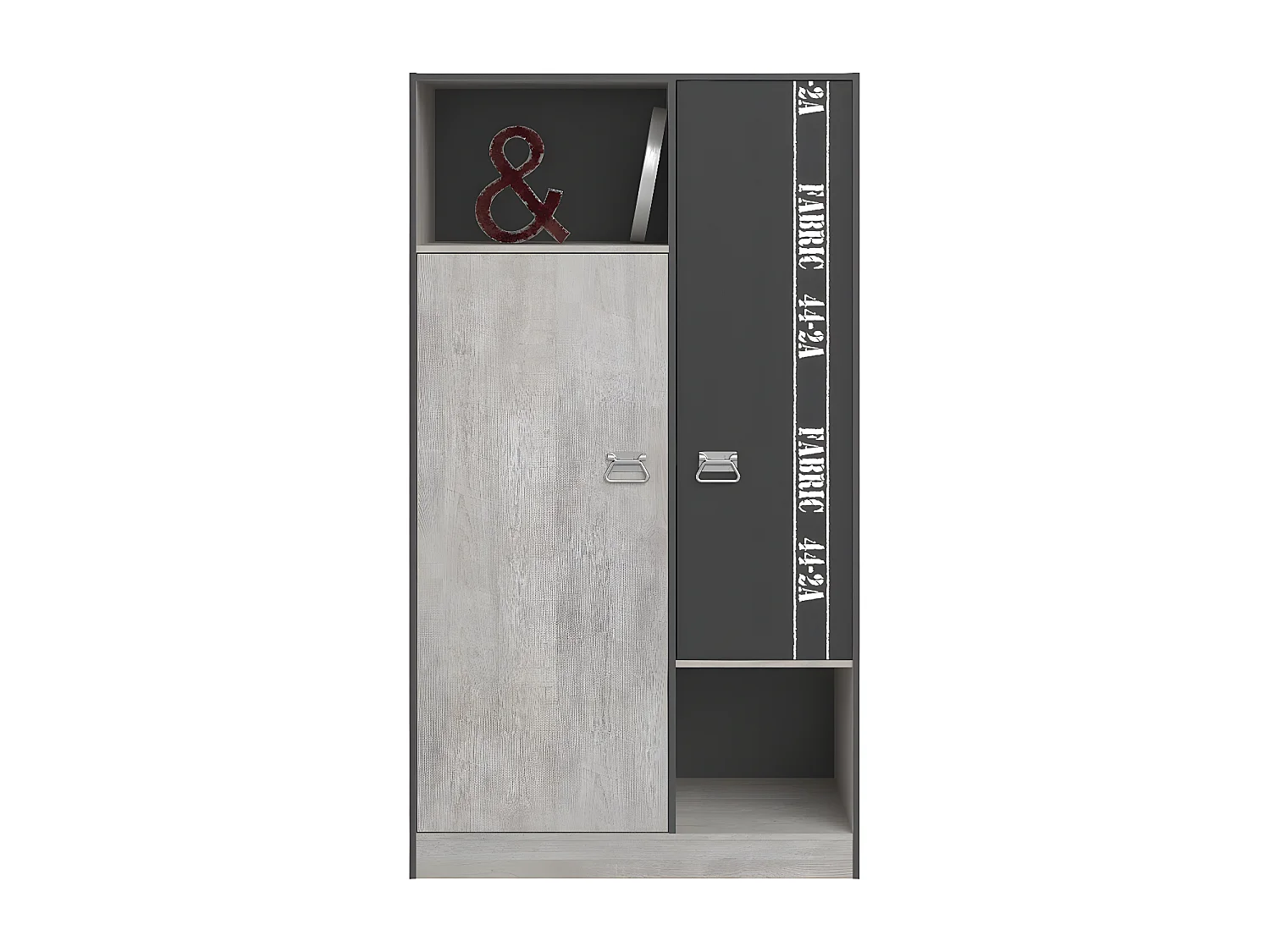Armadio 2 ante con guardaroba stile Loft L101.4 cm - Tessuto