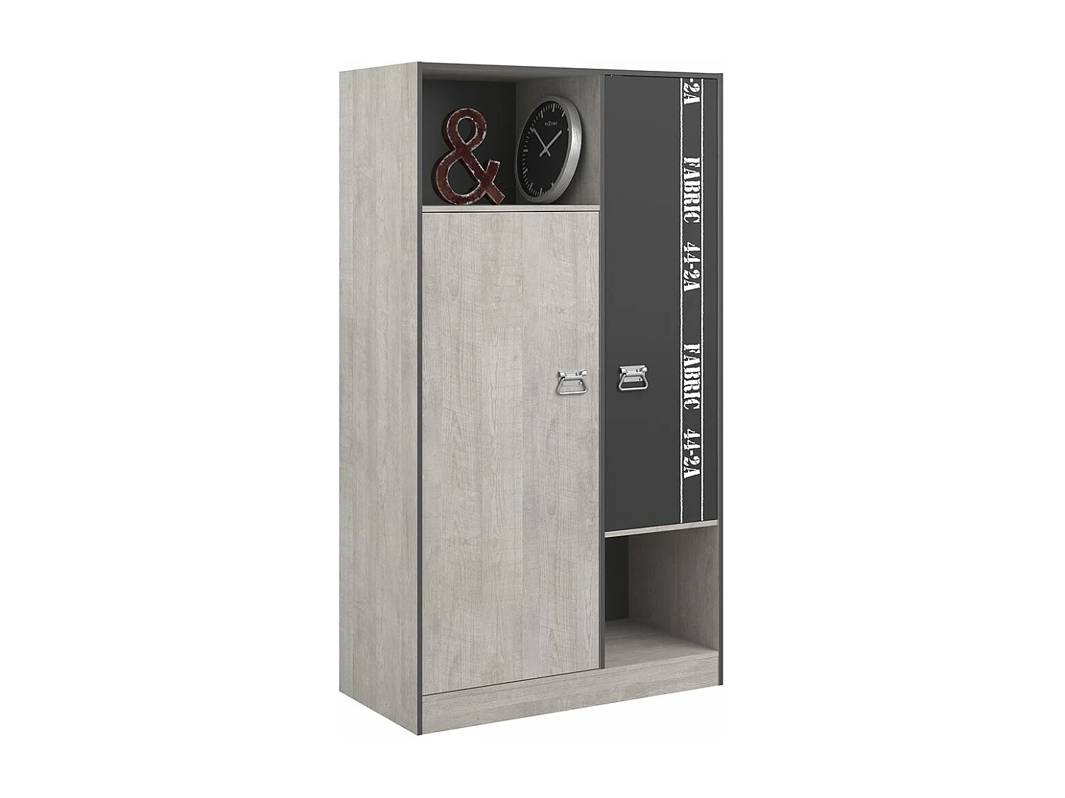 Armadio 2 ante con guardaroba stile Loft L101.4 cm - Tessuto