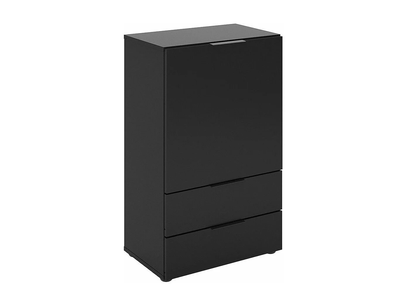 Commode 2 Tiroirs et 1 Porte avec Étagère L49.7cm - Dark