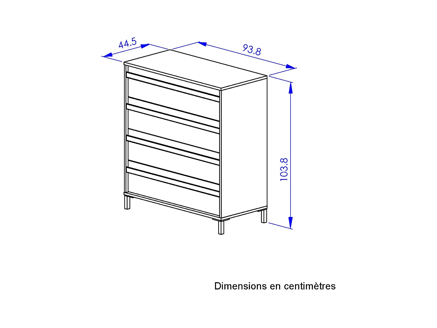 Kommode 4 Schubladen MIMIZAN - Französische Herstellung