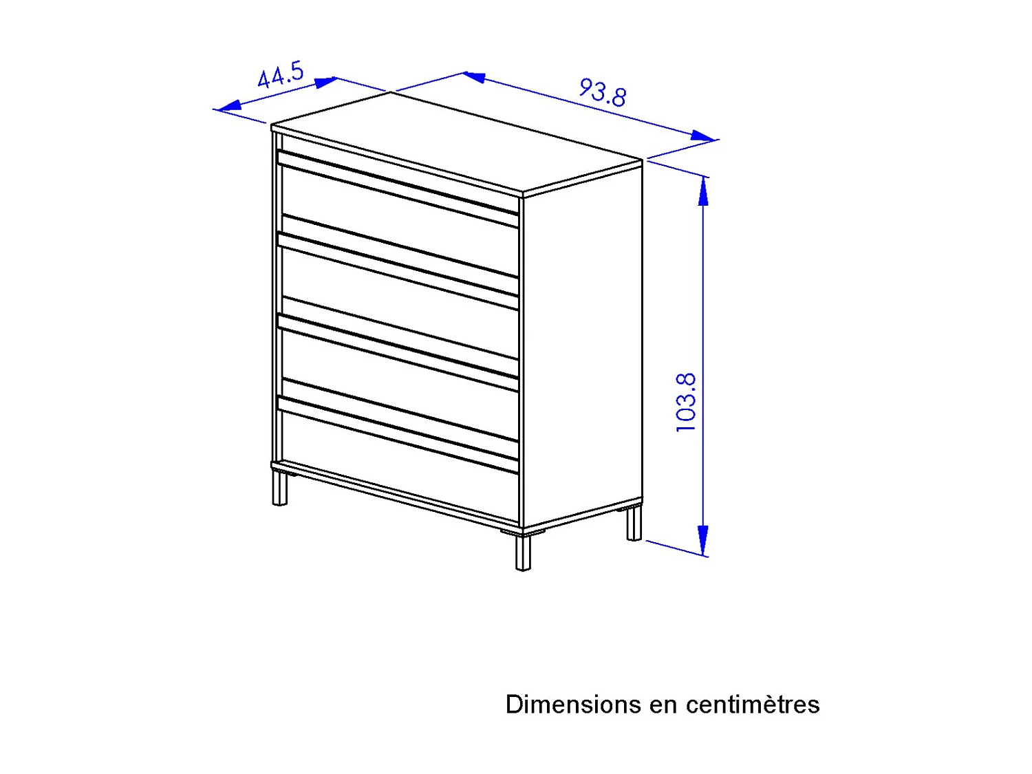 Commode 4 tiroirs MIMIZAN - Fabrication Française