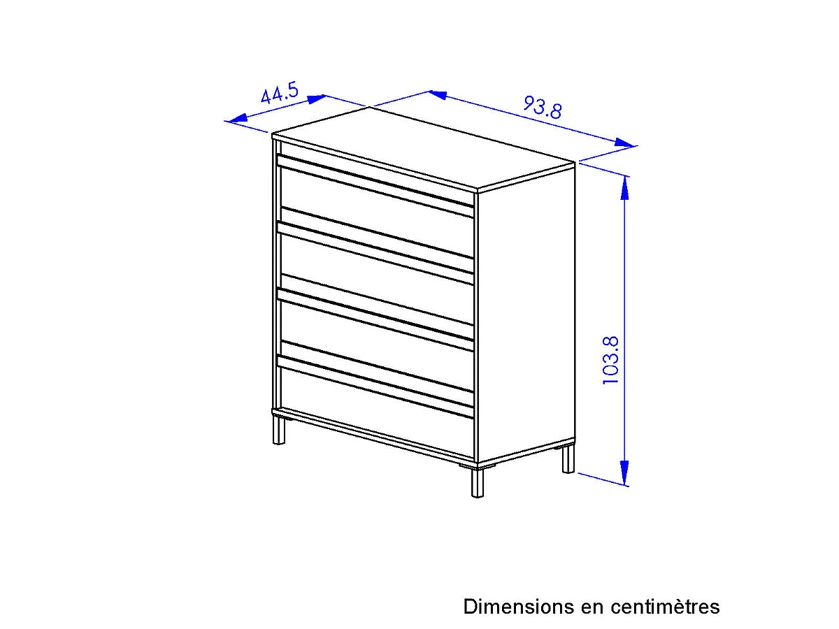 Commode 4 tiroirs MIMIZAN - Fabrication Française