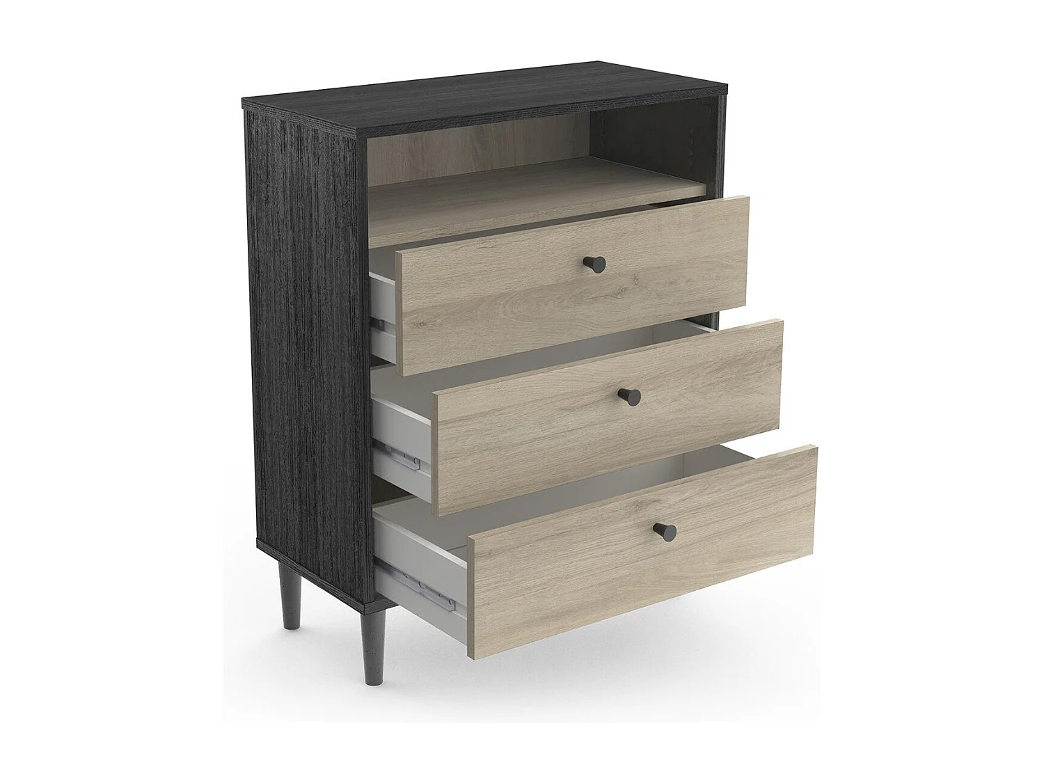 Cómoda de 3 cajones con 1 compartimiento L61cm Arty - Fabricación francesa