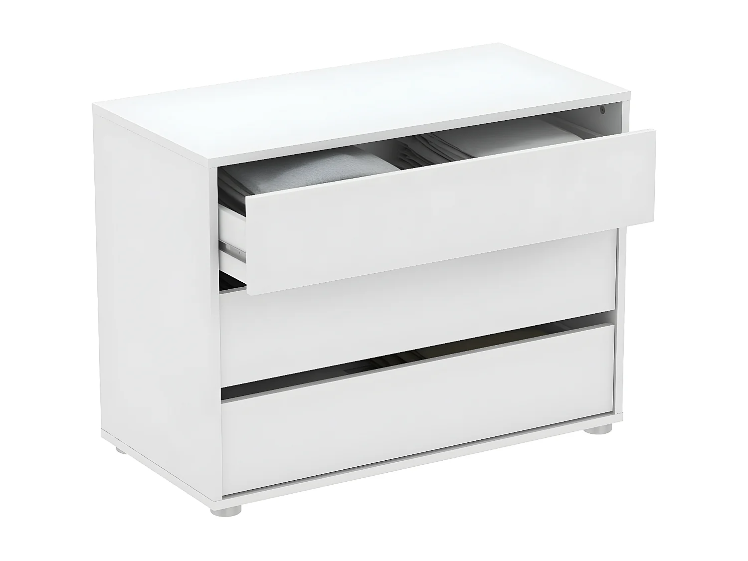 Commode 3 Tiroirs Blanche L80cm - Blokty