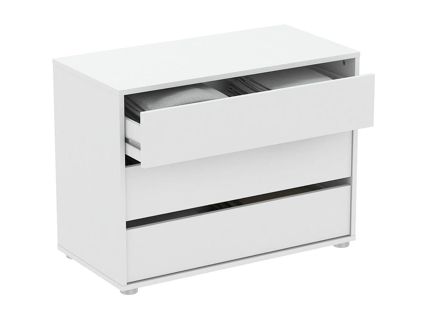 Commode 3 Tiroirs Blanche L80cm - Blokty