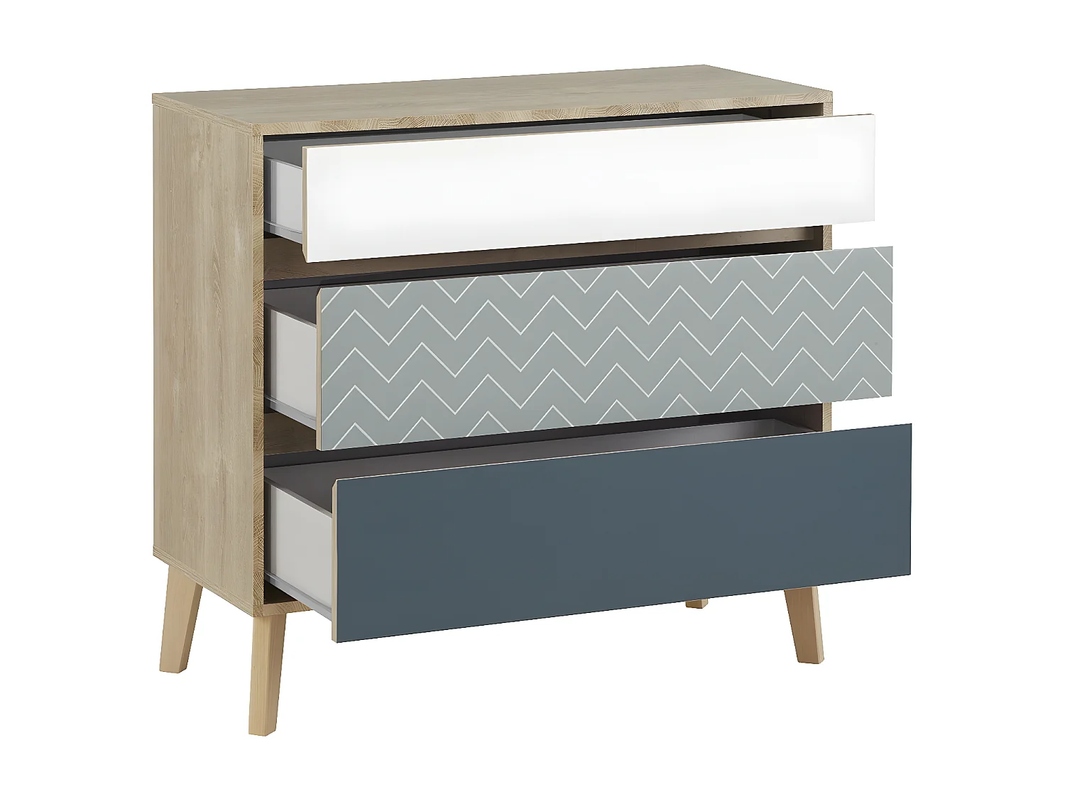 Kommode 3 Schubladen Larvik - Französische Herstellung