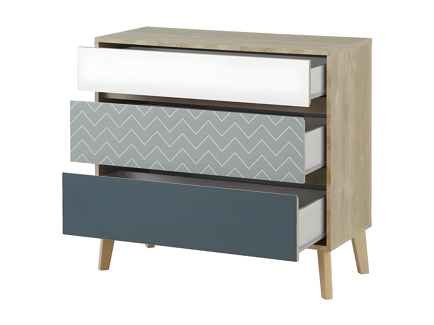 Kommode 3 Schubladen Larvik - Französische Herstellung