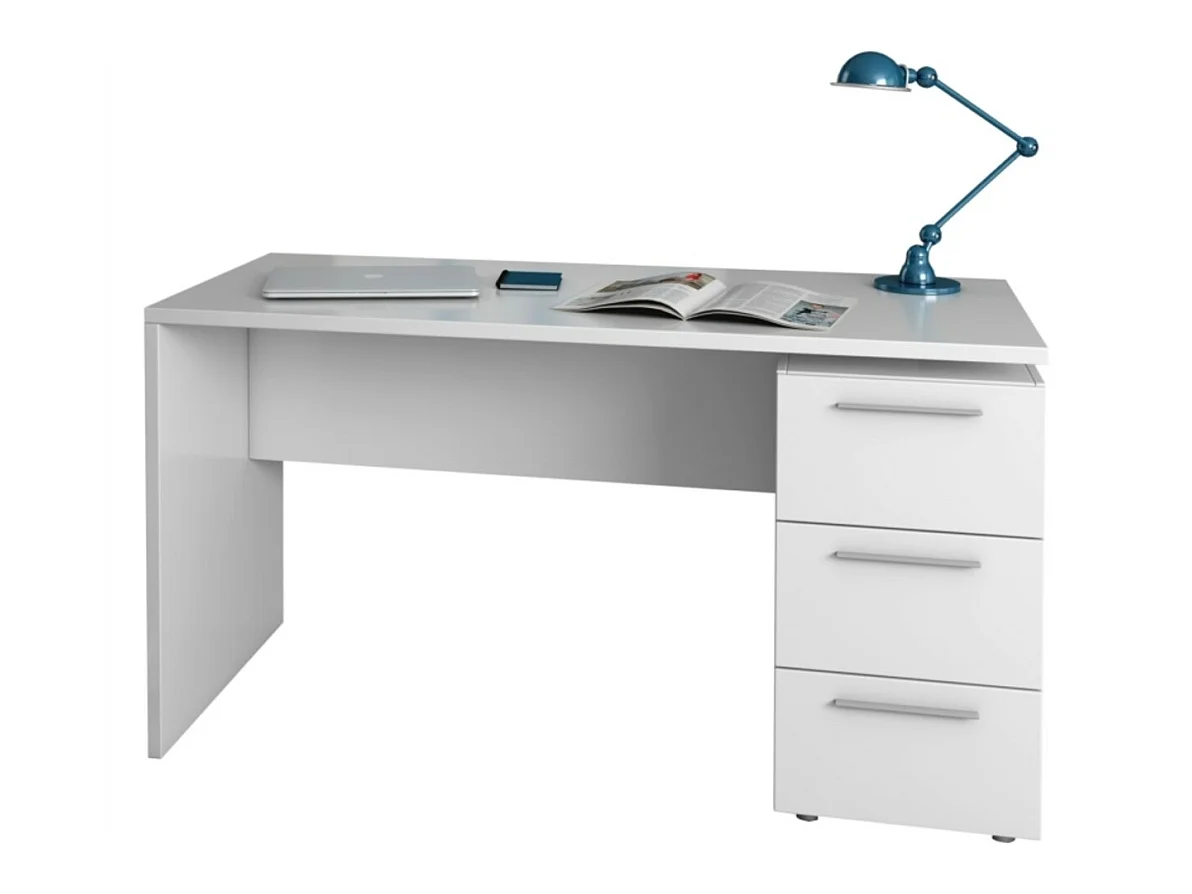 Bureau avec caisson 3 tiroirs L138 cm