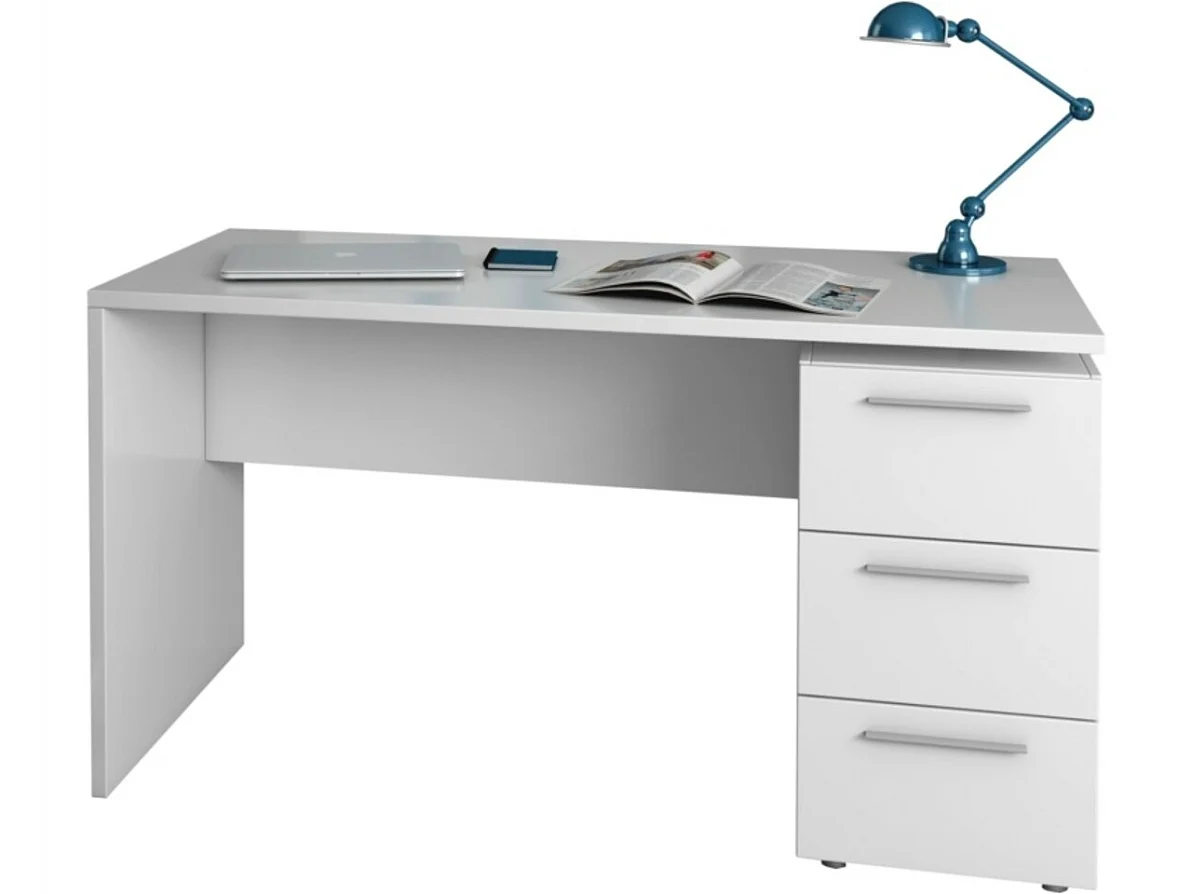 Bureau avec caisson 3 tiroirs L138 cm
