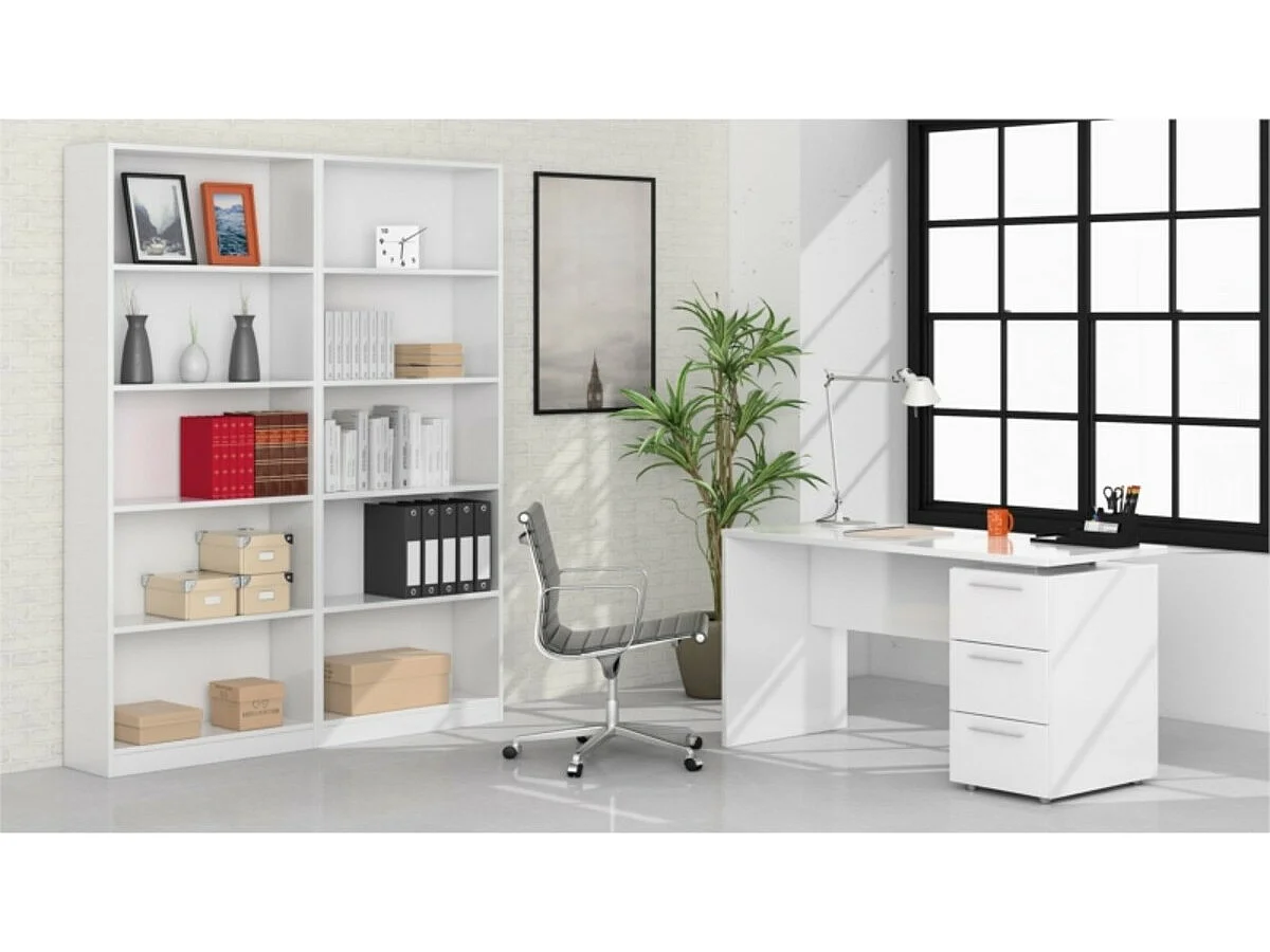 Bureau avec caisson 3 tiroirs L138 cm