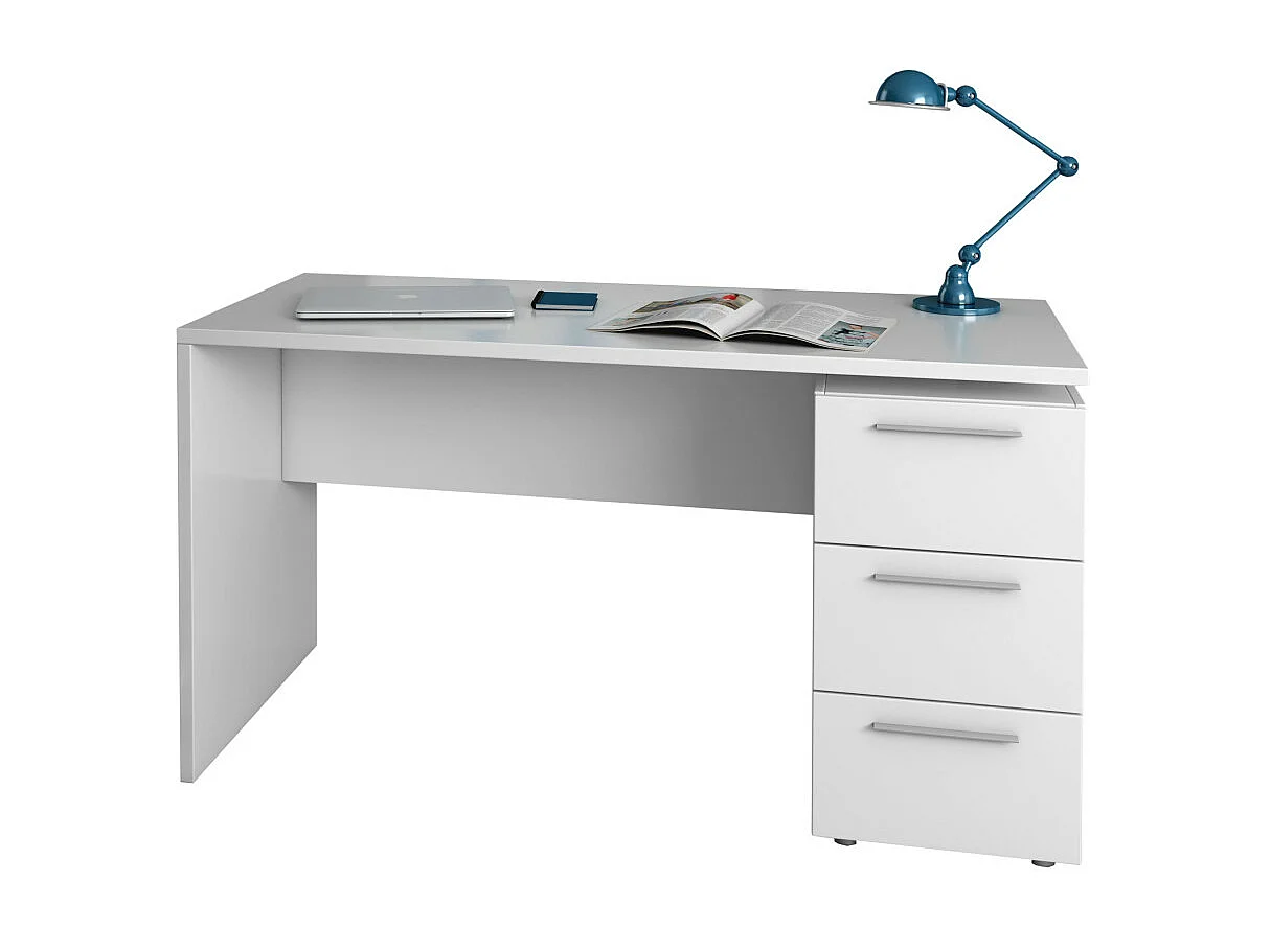 Bureau avec caisson 3 tiroirs L138 cm