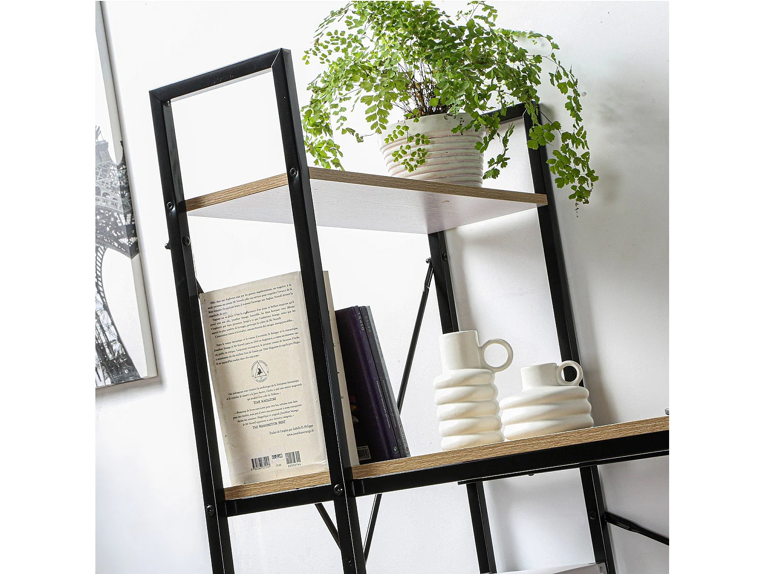 Bureau L120cm avec 4 étagères style industriel