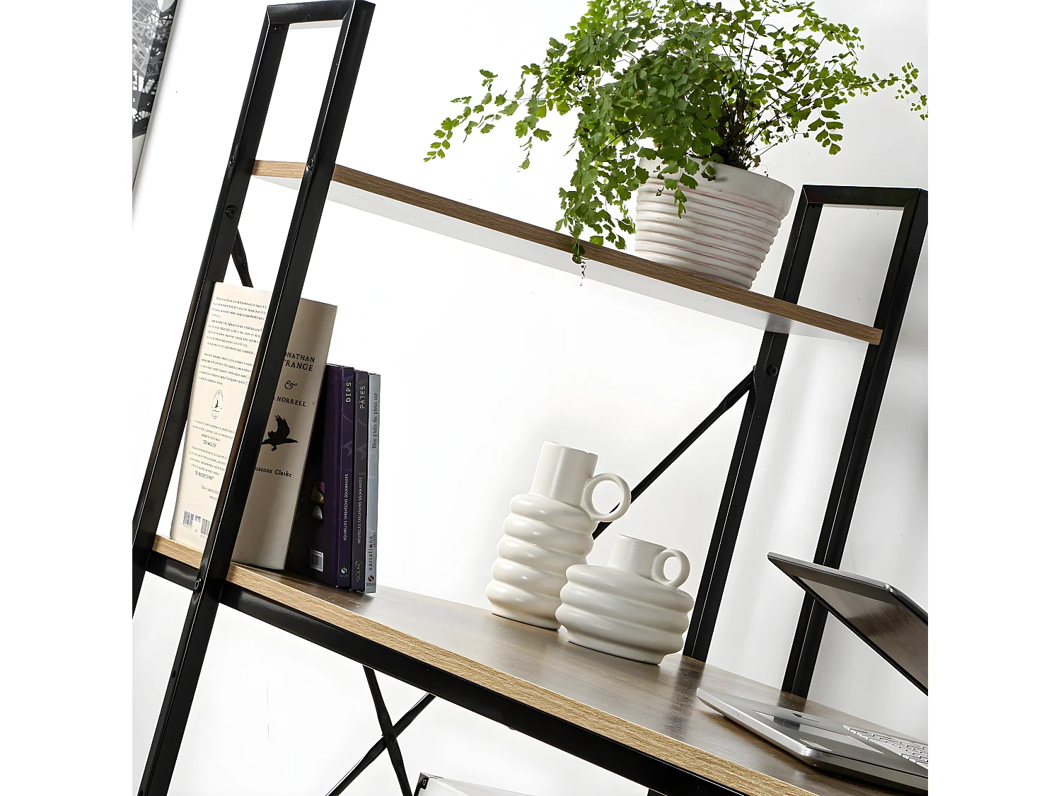 Bureau L120cm avec 4 étagères style industriel